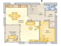 Planungsbeispiel Einfamilienhaus 139H15 - Grundriss EG