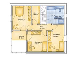 Planungsbeispiel Einfamilienhaus Bogenhaus 159SB20 - Grundriss OG