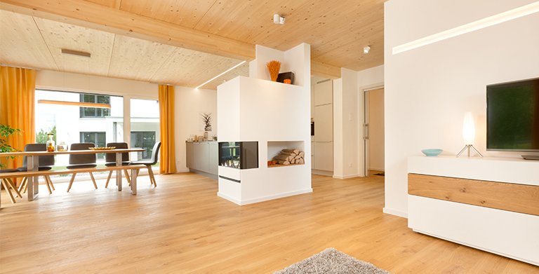 Der Wohn-, Ess- und Kochbereich vereint alle Vorteile des offenen Wohnens Copyright: TALBAU-Haus GmbH