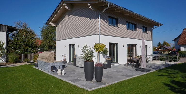 Kundenhaus ENGLEDER - Ansicht Terrassenseite Copyright: Sonnleitner Holzbauwerke