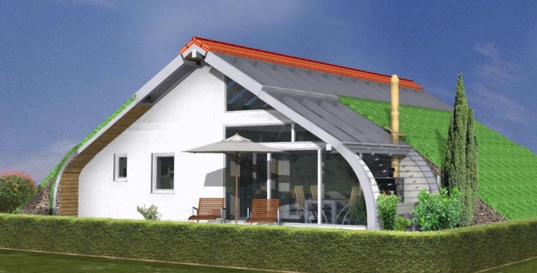 Planungsbeispiel Bungalow Bogenhaus 108SB10 von Bio-Solar-Haus