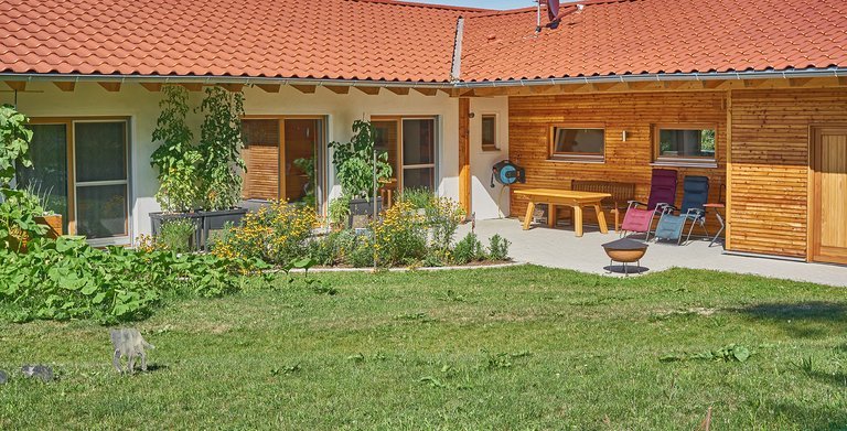 Kundenhaus HECHTER - überdachte Terrasse Copyright: Sonnleitner Holzhausbau