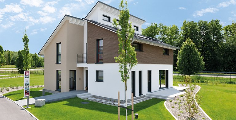 Musterhaus Günzburg mit versetztem Pultdach Copyright: TALBAU-Haus GmbH